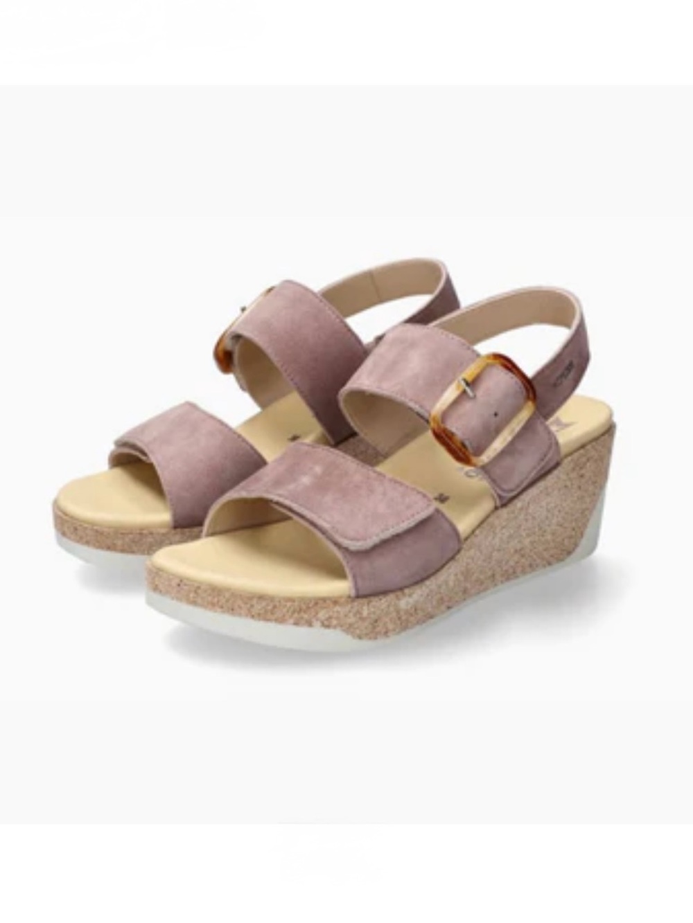 MEPHISTO GIULIA Women's Suede Wedge Sandals in Dusty Mauve size 7 brand new $310